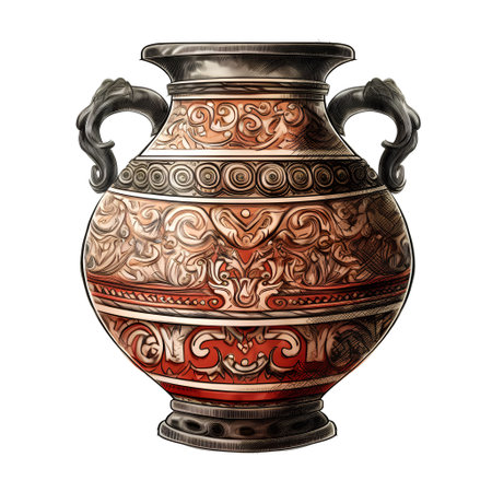 古代ギリシャの陶器の水彩アンティークギリシャの花瓶テラコッタ